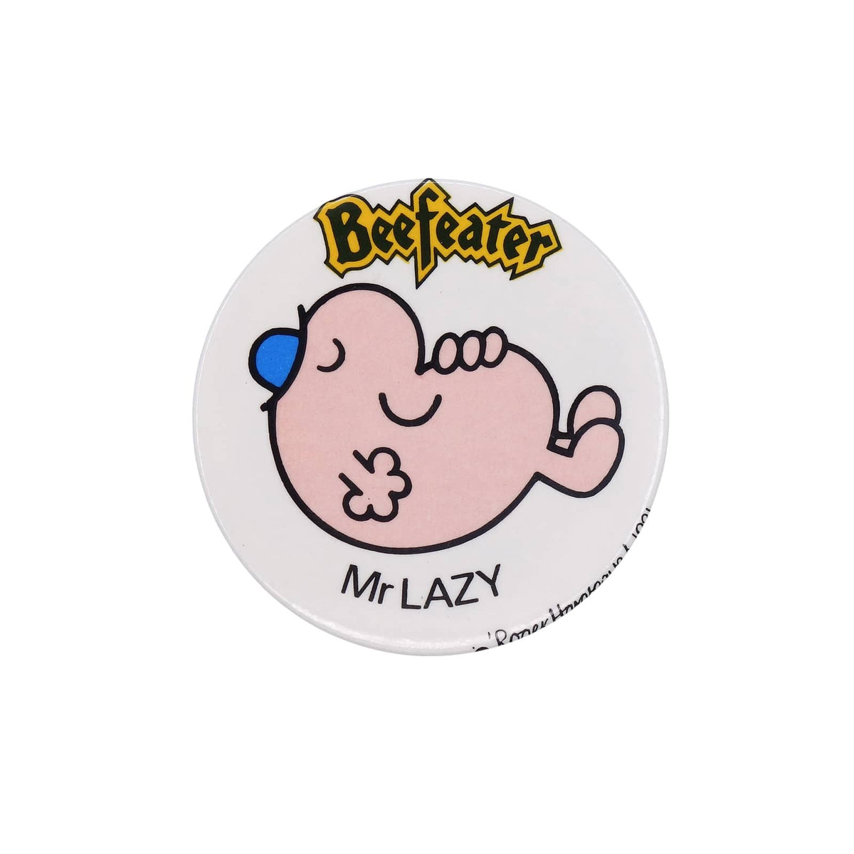 Beefeater ヴィンテージ 缶バッジ キャラクター 缶バッチ Mr LAZY 1981年 ミスターメン レトロ