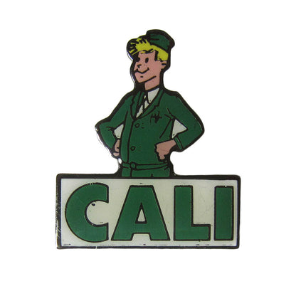 フランス ピンズ CALI 作業着の青年 留め具付き レトロ ピンバッジ