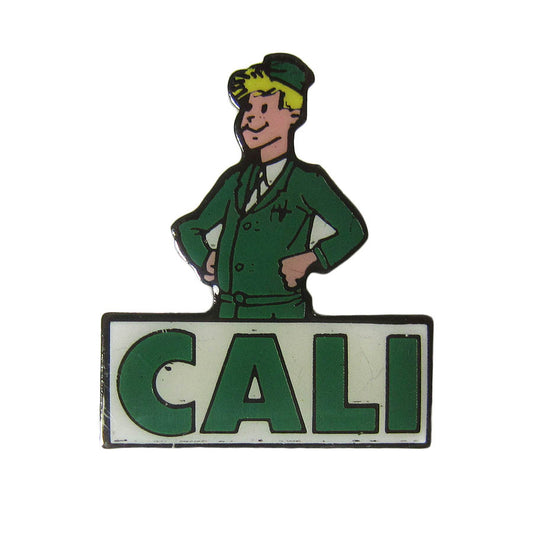 フランス ピンズ CALI 作業着の青年 留め具付き レトロ ピンバッジ