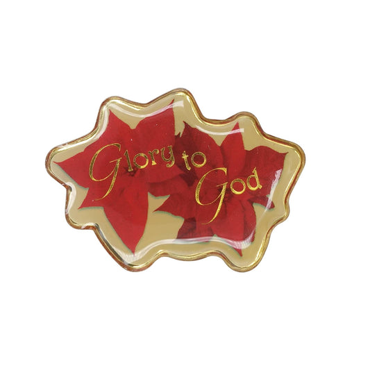 Glory to God ポインセチア ピンズ クリスマス ビンバッチ