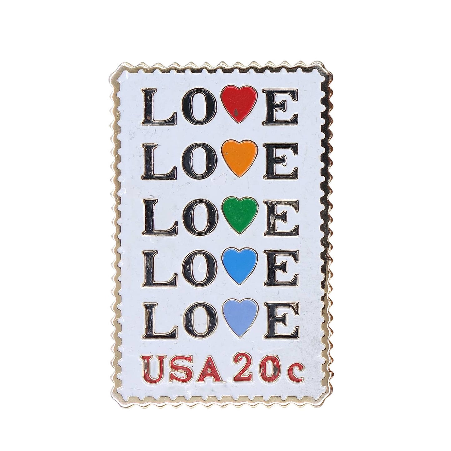 LOVE USA 20c 切手型 ピンズ