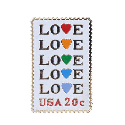 LOVE USA 20c 切手型 ピンズ
