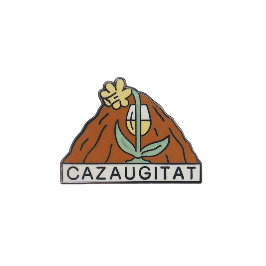 CAZAUGITAT ワイングラスと花 山型 ピンズ