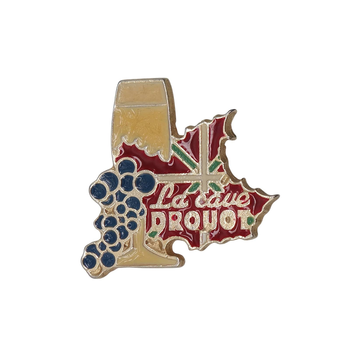 La cave DROUOT ピンズ ワイングラス ぶどう フランス レトロ ピンバッチ