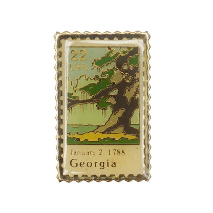 Georgia ジョージア州 米憲法批准200周年 USA 22c 切手型 ピンズ