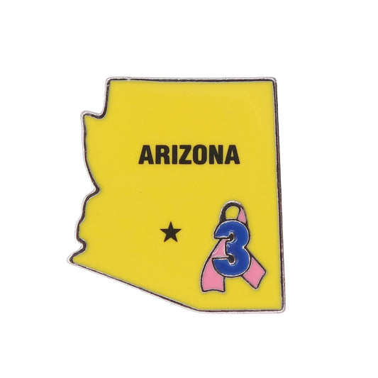 ARIZONA アリゾナ州 地図型 ピンズ KTVK-TV 3 乳がん啓発 ピンクリボン運動