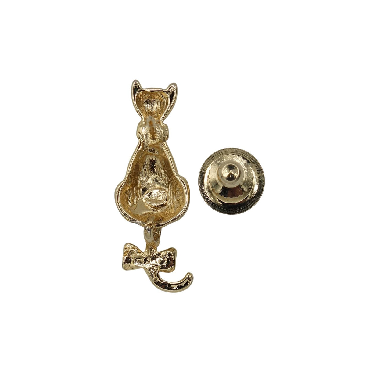 猫 ピンズ 金色 ラインストーン装飾 アクセサリー ピンバッチ