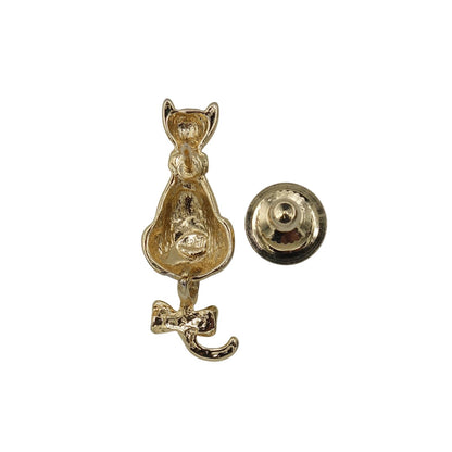 猫 ピンズ 金色 ラインストーン装飾 アクセサリー ピンバッチ