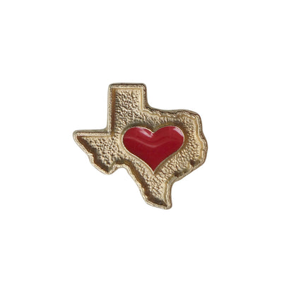 Texas テキサス州 地図型 ピンズ ハート ピンバッチ