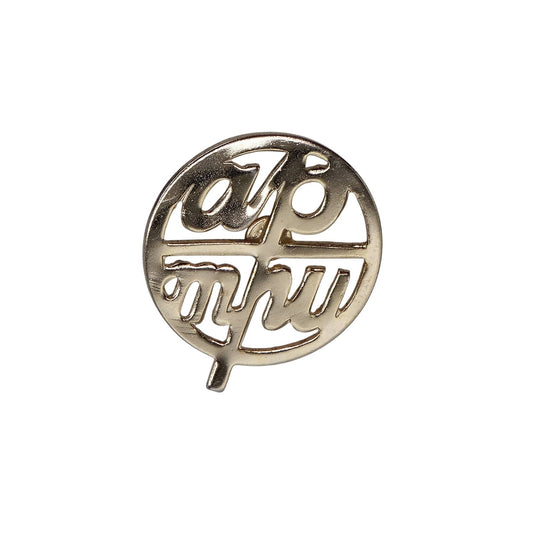 ap mhu ピンズ 文字 ピンバッチ 金色