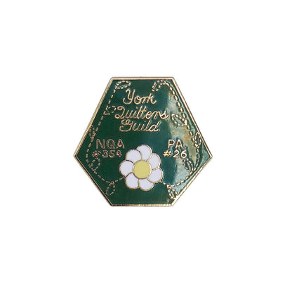キルト愛好会 York Quilters Guild ピンズ ピンバッチ 中央に花