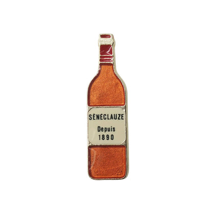 SENECLAUZE ワイン ボトル型 ピンズ お酒 オレンジ レトロ ピンバッチ