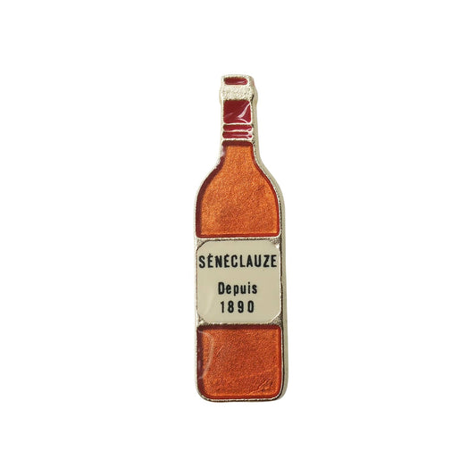 SENECLAUZE ワイン ボトル型 ピンズ お酒 オレンジ レトロ ピンバッチ