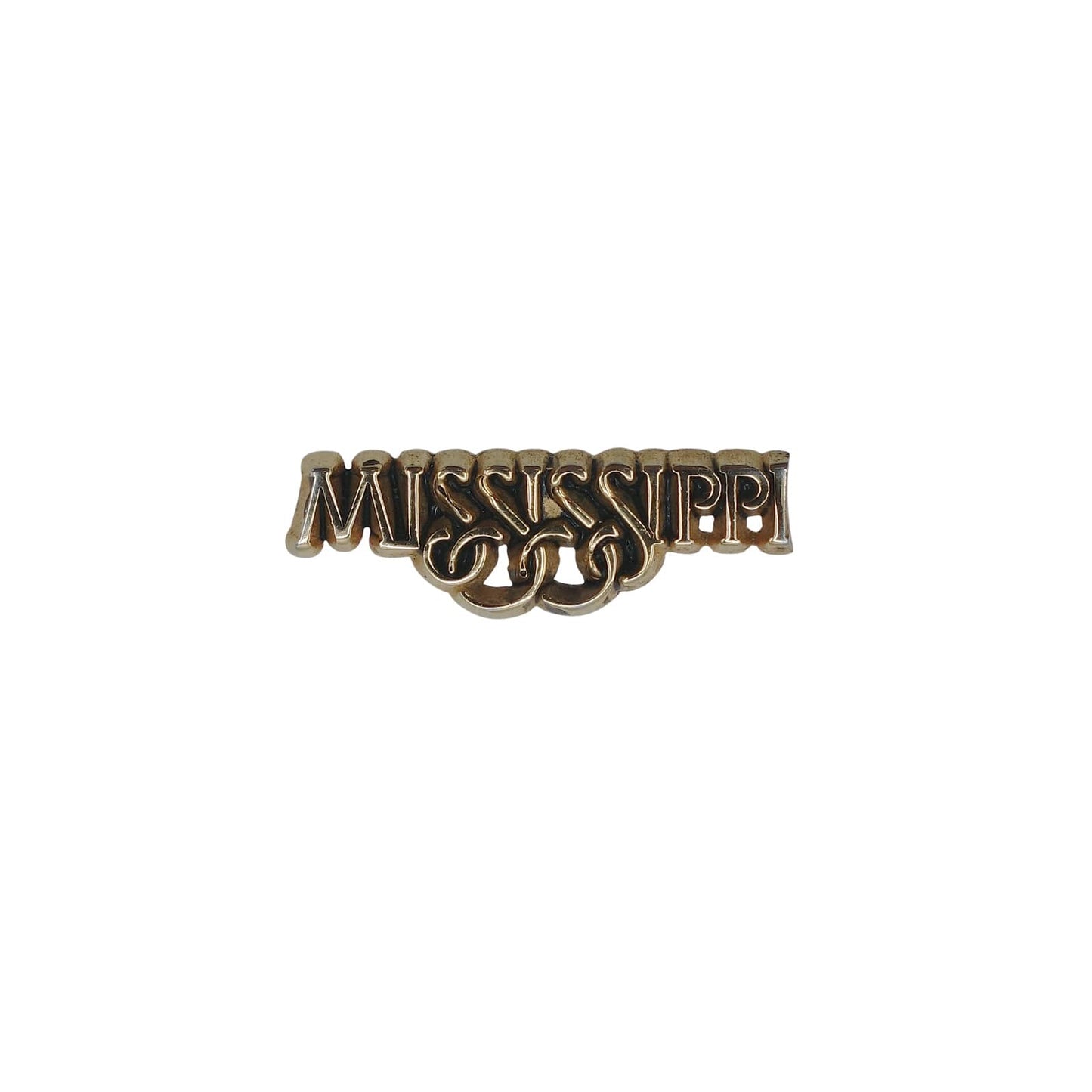 MISSISSIPPI ミシシッピ州 ピンズ 文字 金色 ピンバッチ