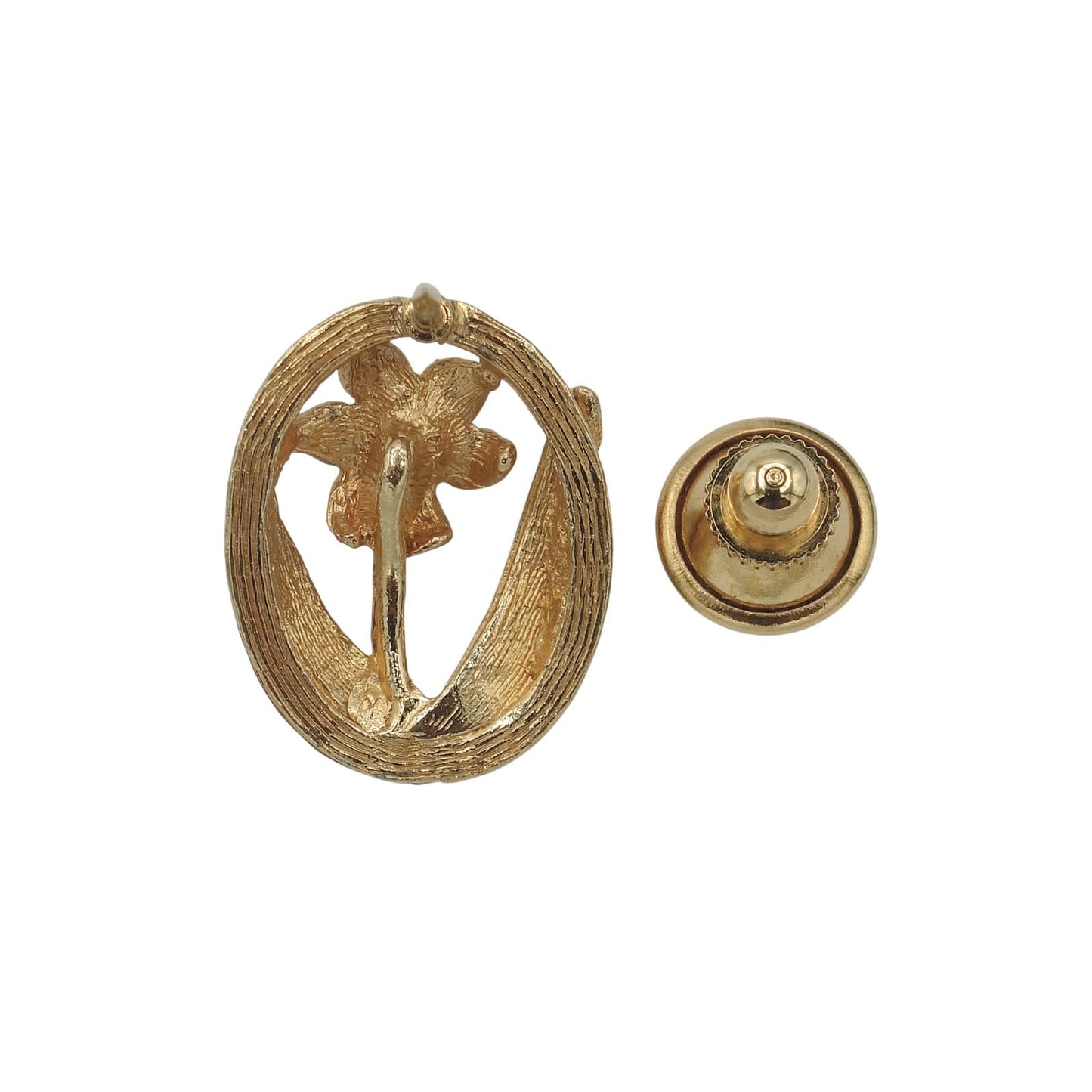 花 ピンズ 金色 レトロ ピンバッチ アクセサリー