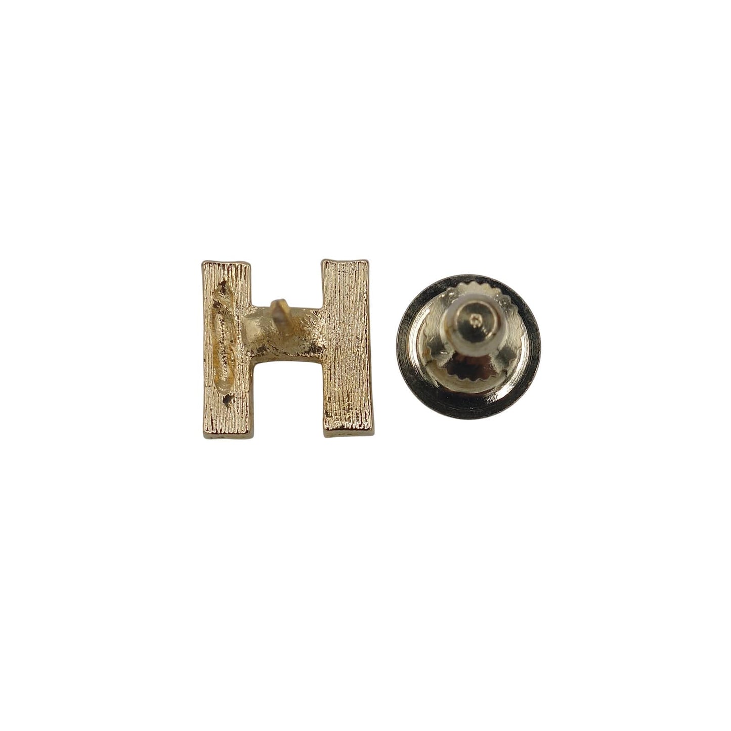 アルファベット イニシャル H ピンズ 文字 ラペルピン ピンバッチ 金色