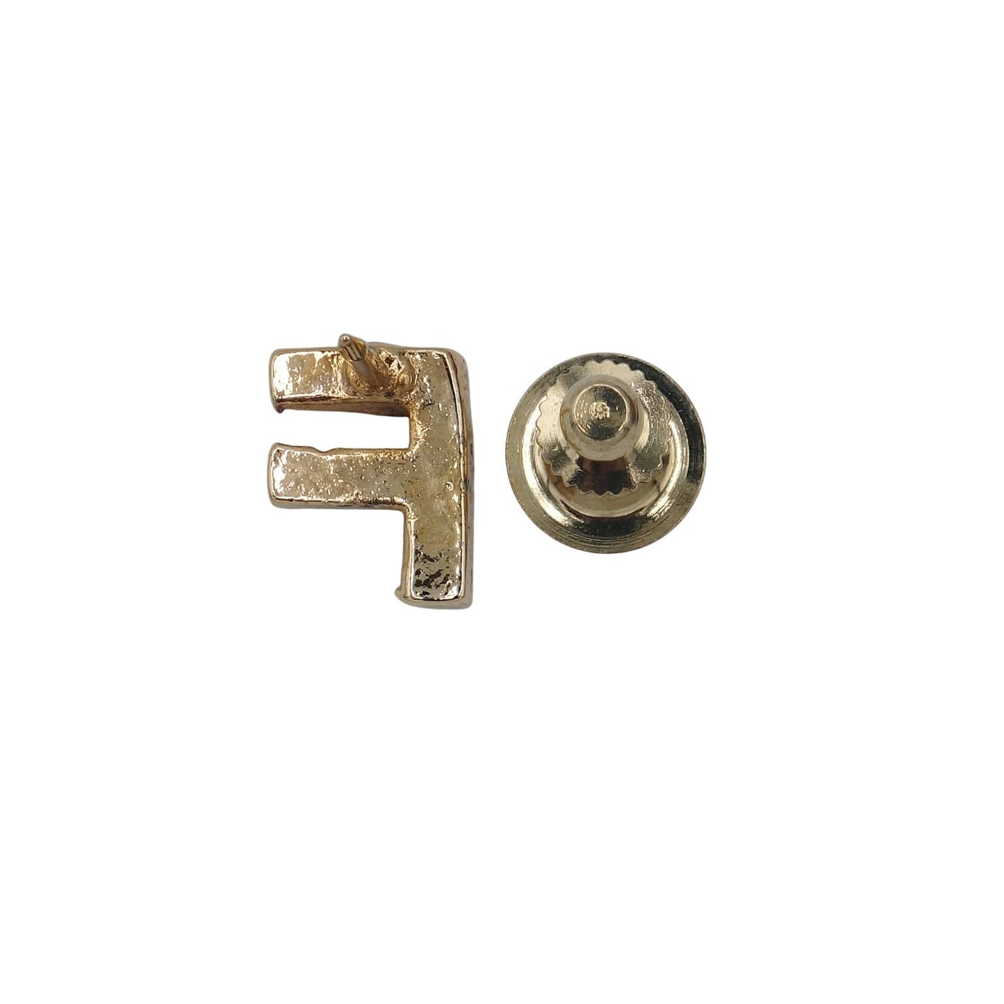 アルファベット イニシャル F ピンズ ピンバッチ ラペルピン 金色 文字