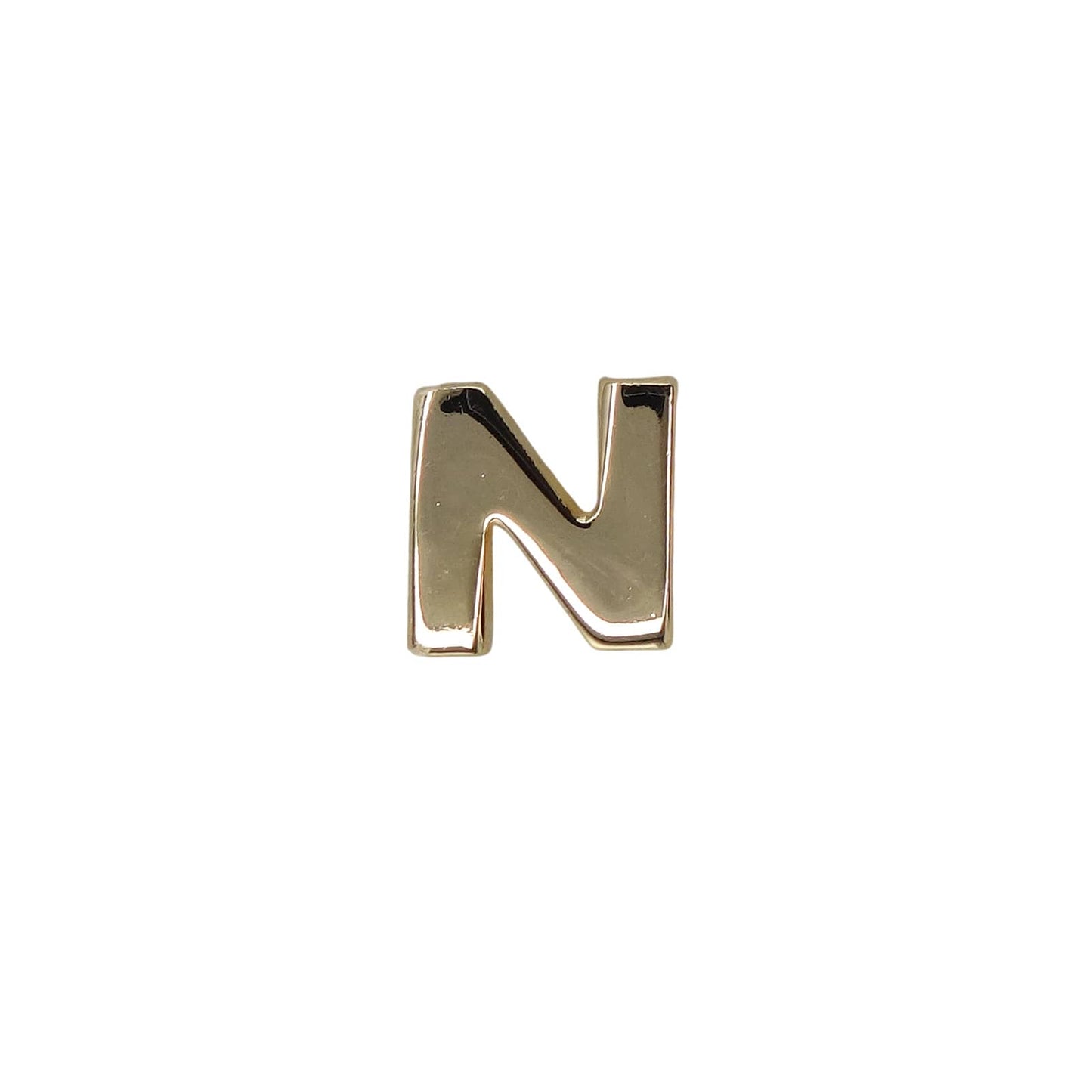 アルファベット イニシャル N ピンズ ラペルピン 金色 文字 ピンバッチ