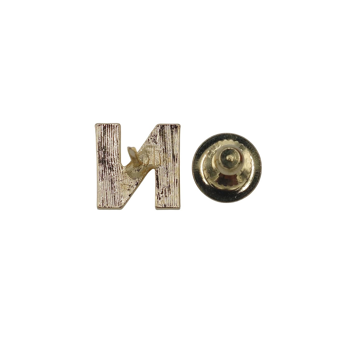 アルファベット イニシャル N ピンズ ラペルピン 金色 文字 ピンバッチ