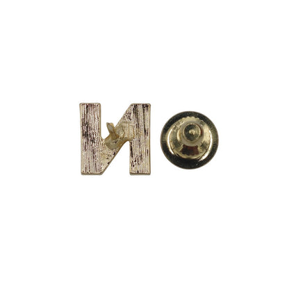 アルファベット イニシャル N ピンズ ラペルピン 金色 文字 ピンバッチ