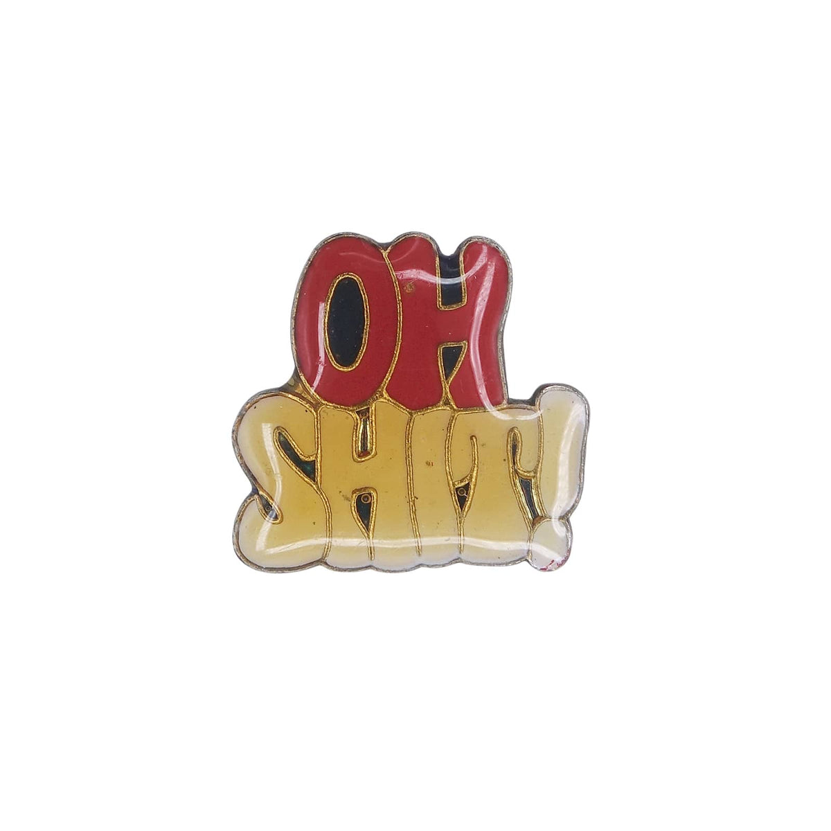 OH SHIT! ピンズ レトロ 文字 ピンバッチ