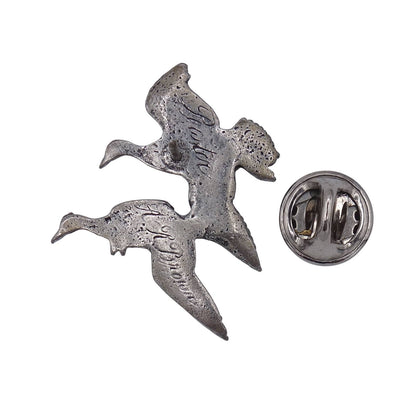 A.R. Brown 鴨 2羽のカモ 鳥 ピューター ピンズ アクセサリー ピンバッチ