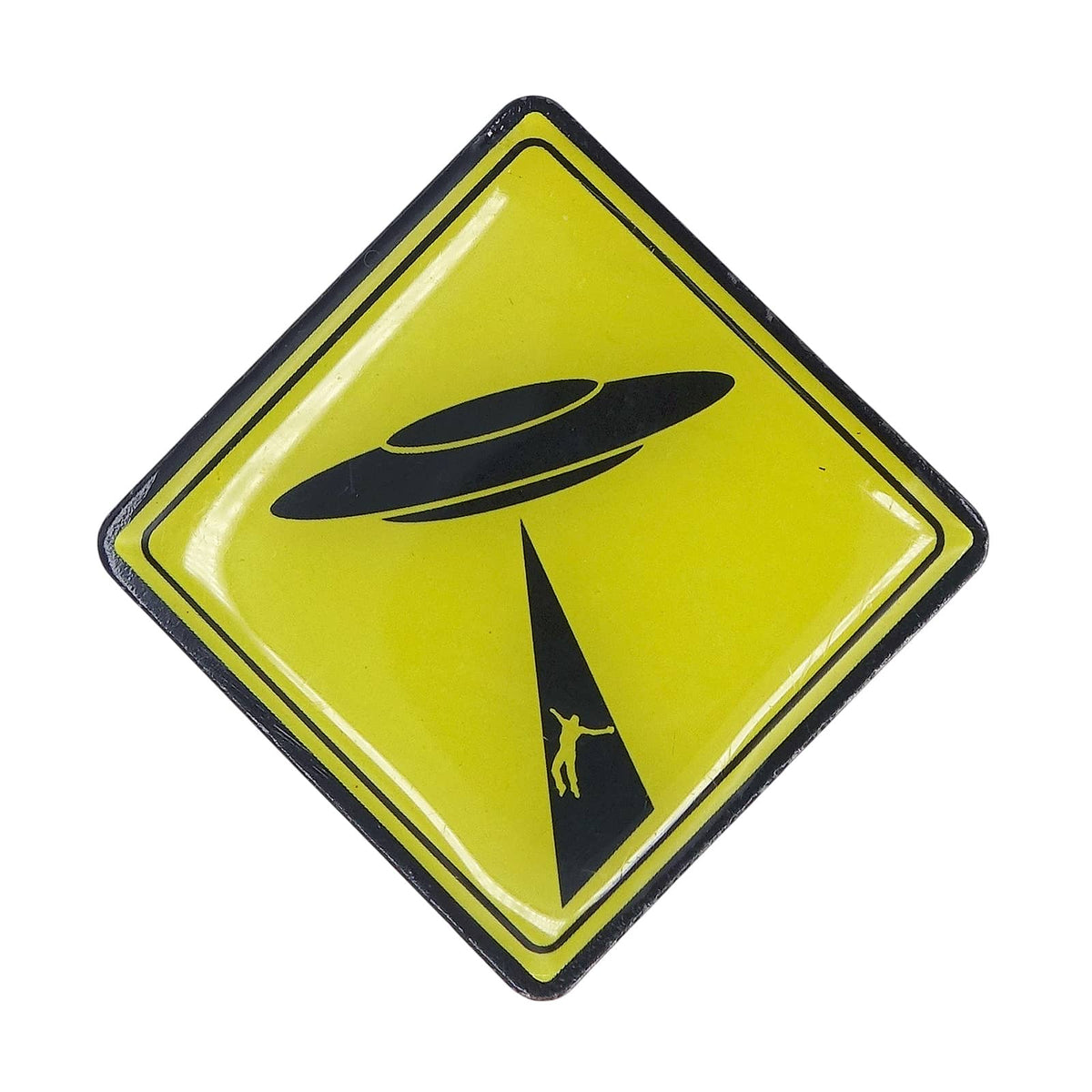 UFOにさらわれる人間 アブダクション ピンズ TOM RYAN'S STUDIO ピンバッチ 標識風