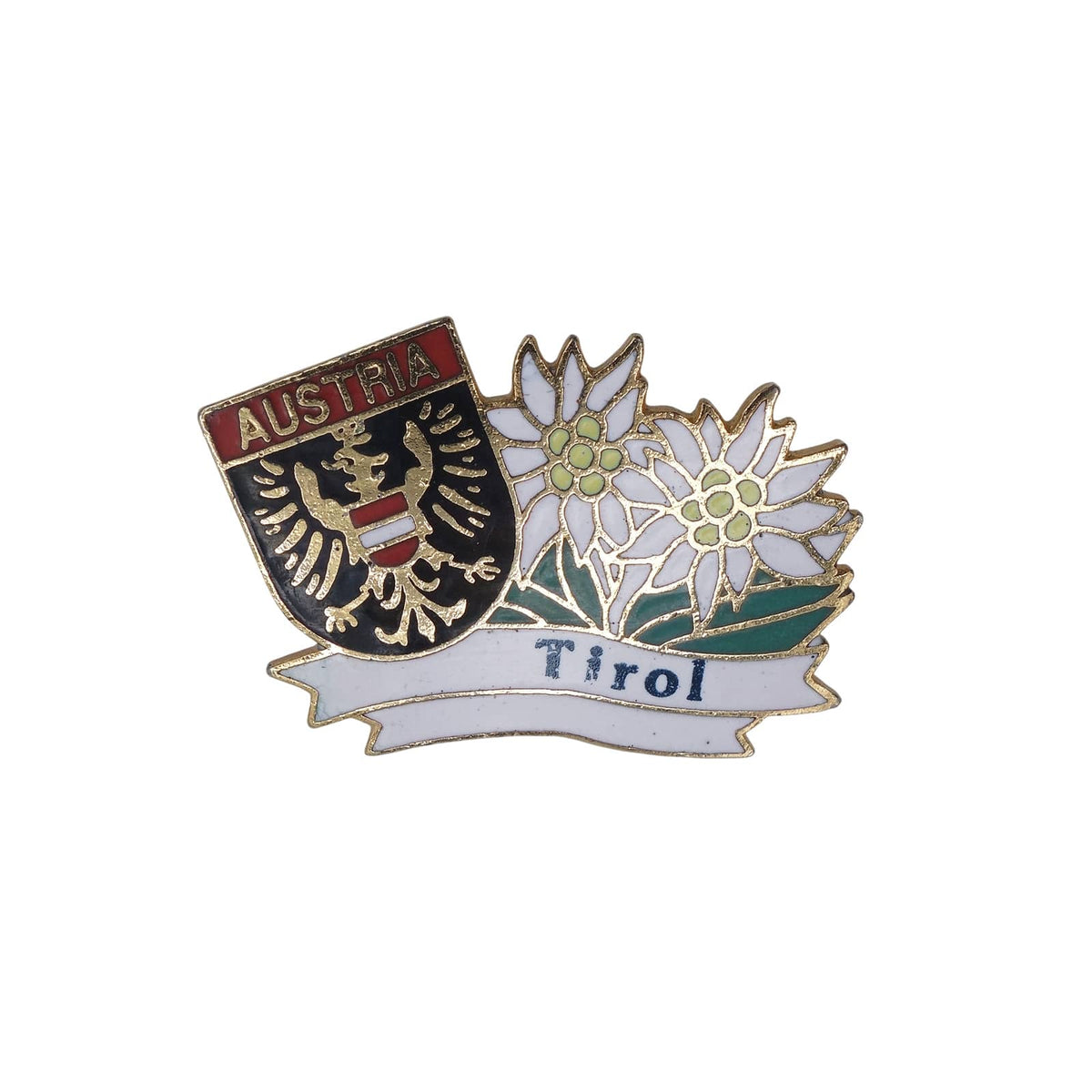 Tirol オーストリア チロル州 ピンズ エーデルワイスの花 レトロ ピンバッチ