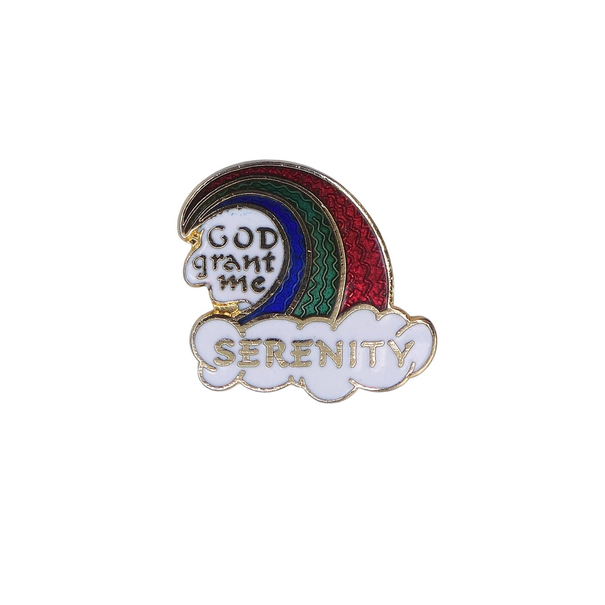 GOD grant me SERENITY ピンズ ニーバーの祈り 虹と雲 ピンバッチ