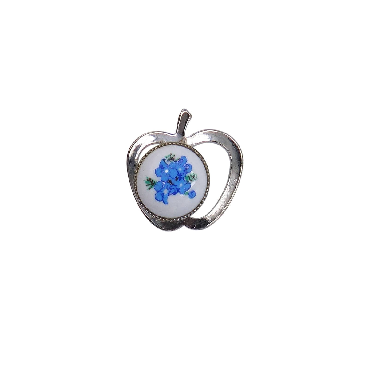 ワスレナグサ 花 リンゴ型 ピンズ アクセサリー ピンバッチ