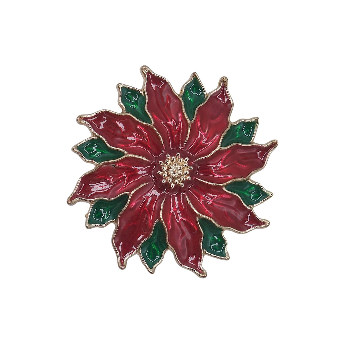 ポインセチア 花 ピンズ クリスマス アクセサリー ピンバッチ
