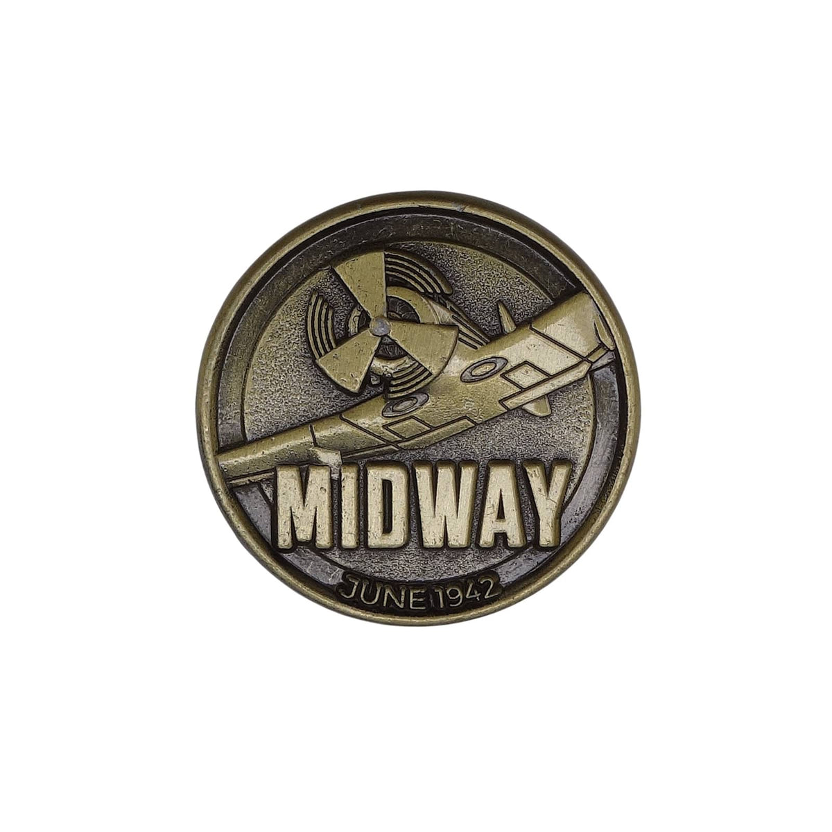 ミッドウェー海戦 MIDWAY JUNE 1942 ピンズ 爆撃機 ピンバッチ 金色