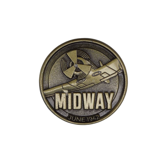 ミッドウェー海戦 MIDWAY JUNE 1942 ピンズ 爆撃機 ピンバッチ 金色