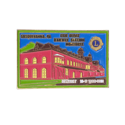Lions Clubs ライオンズクラブ DISTRICT 14-W 1990-1991 ピンズ 鉄道駅 ピンバッチ レトロ