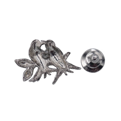 AVON 2羽の小鳥 レトロ ピンズ つがい 動物 エイボン コスチュームジュエリー アクセサリー ピンバッチ