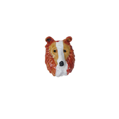 コリー 犬 ピンズ 動物 ピンバッチ レトロ アクセサリー