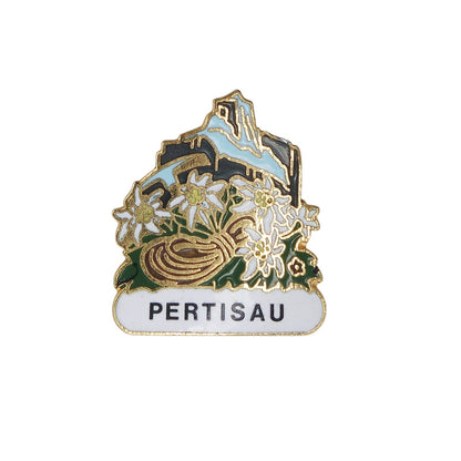 PERTISAU オーストリア チロル州 ペルティサウ ピンズ エーデルワイスの花 ピンバッチ レトロ
