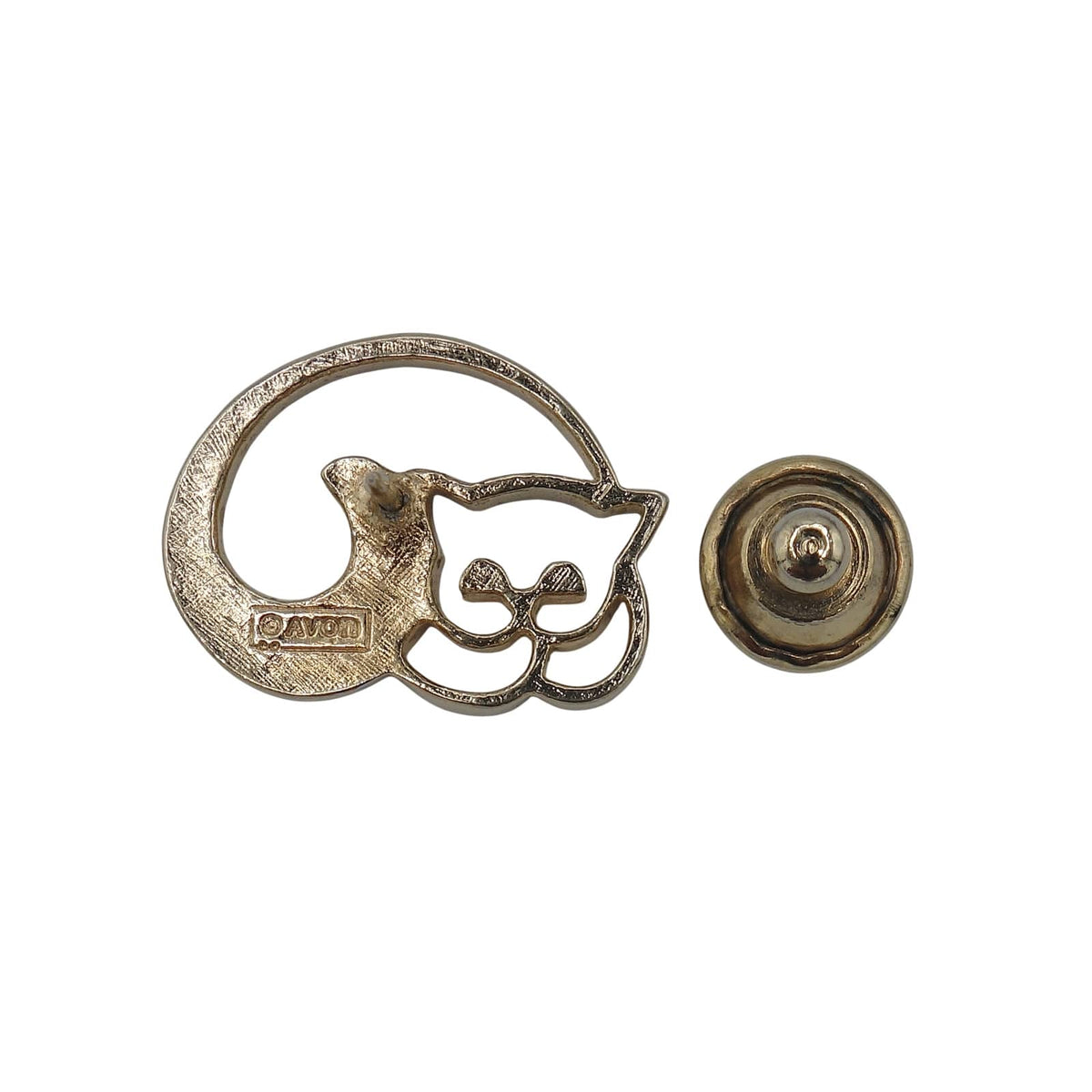 AVON 猫 三日月 ピンズ エイボン レトロ アクセサリー ピンバッチ