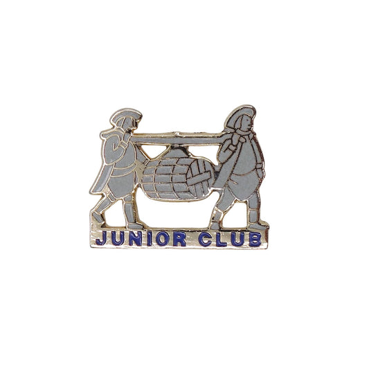 JUNIOR CLUB 樽を運ぶ2人 ピンズ レトロ ピンバッチ