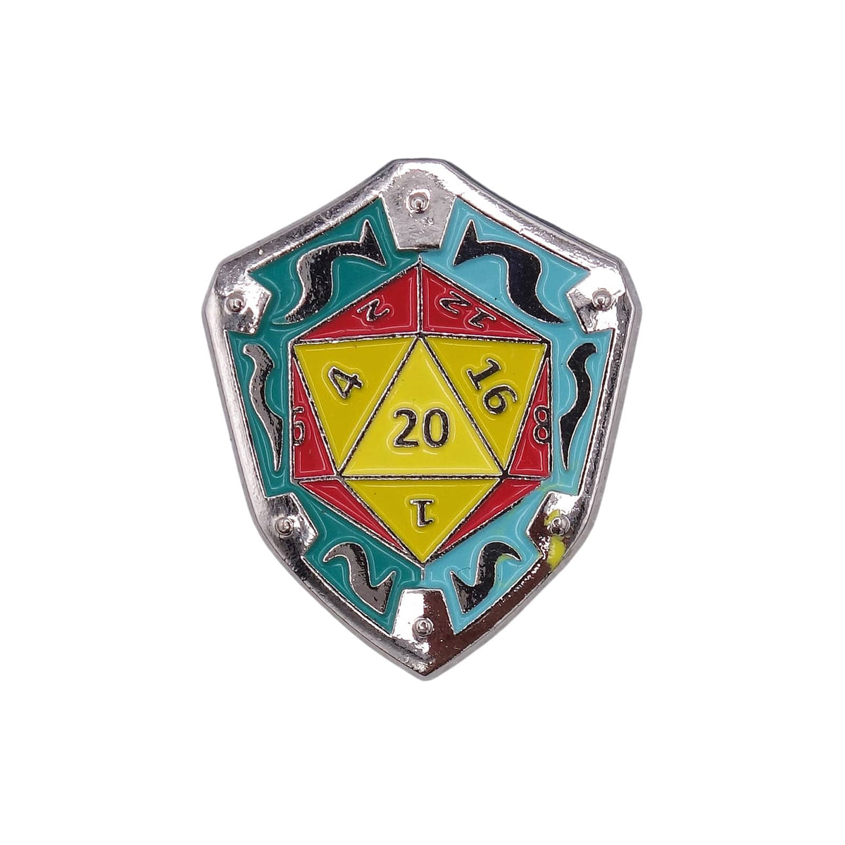 LOOTCRATE D20 シールド型 ピンズ テーブルトークRPG 20面ダイス ピンバッチ