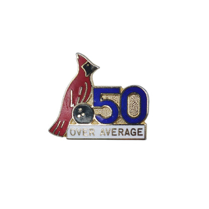 カーディナル 50 OVER AVERAGE ボウリング ピンズ レトロ ピンバッジ